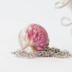 Handmade necklace with red clover - Image 3
