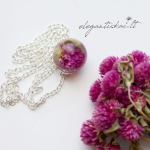 Handmade necklace with red clover