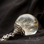 Handmade earrings and necklace with dandelion - Image 2