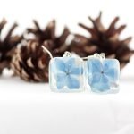 Handmade earrings and necklace with hydrangea - Image 8