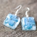Handmade earrings and necklace with hydrangea - Image 9