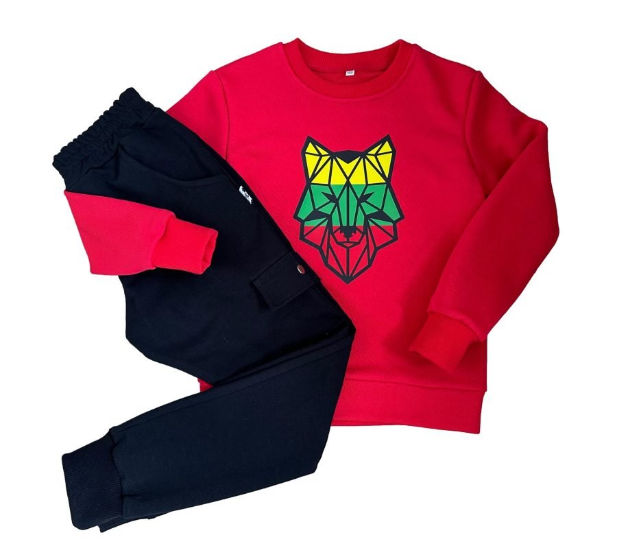 Red jumper and black trousers set "Wolf LT"