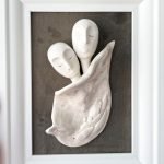 Original ceramic painting "Under the Angel's Wing"