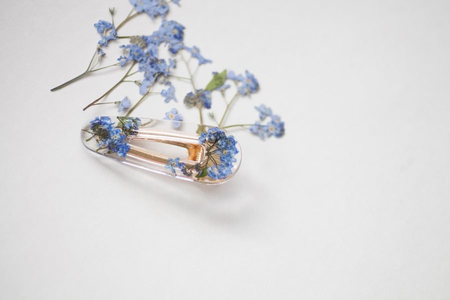 Hair clips with real forget-me-nots - Image 2