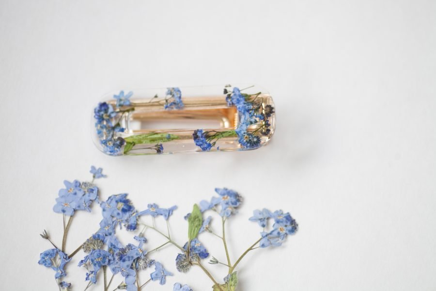 Hair clips with real forget-me-nots - Image 3