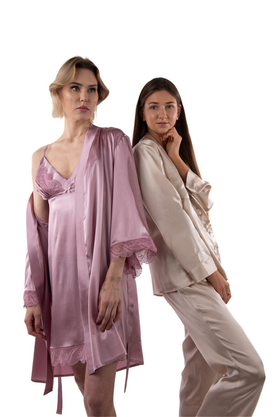 Natural silk nightgown (ash rose) - Image 6