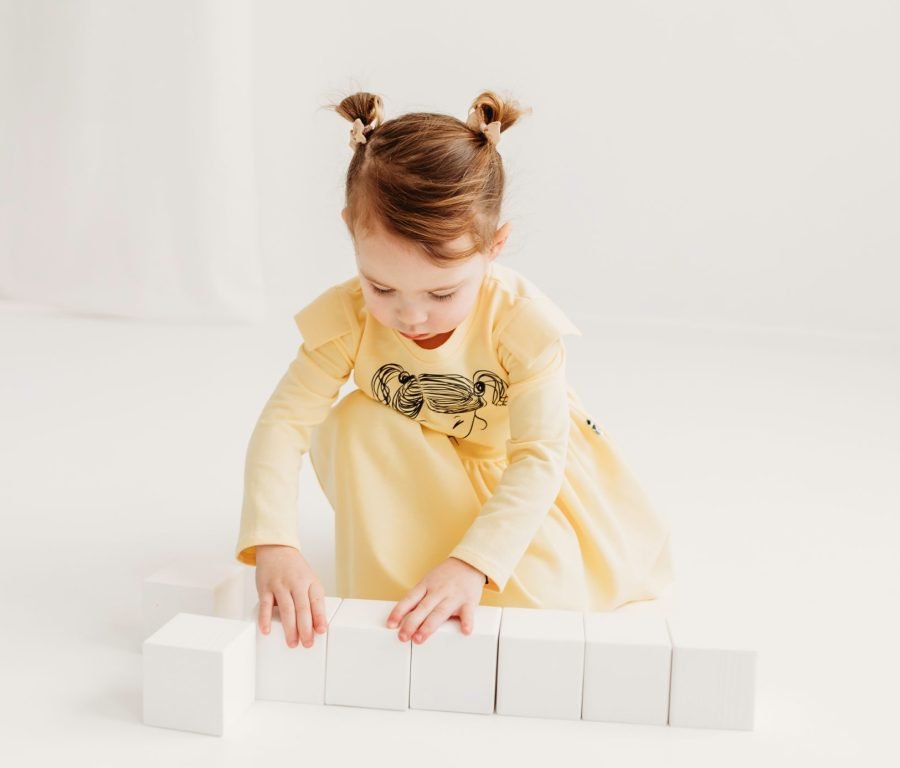 Yellow dress for a girl with Lithuanian symbols - Image 5