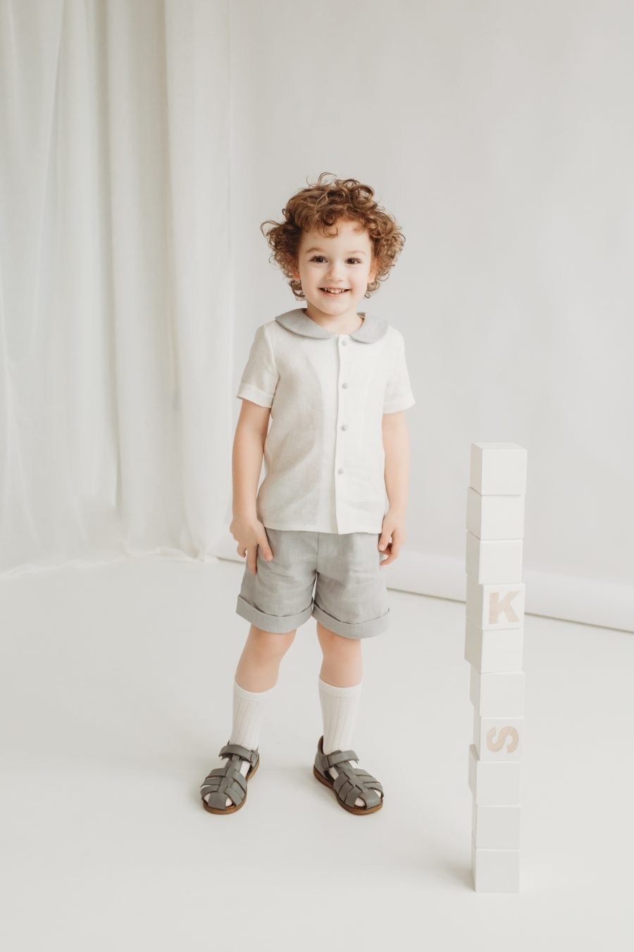 Summer linen suit for a boy