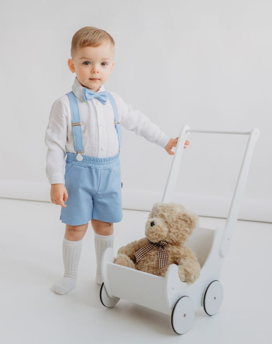 Boy's summer suit with shorts, bowtie - Image 2