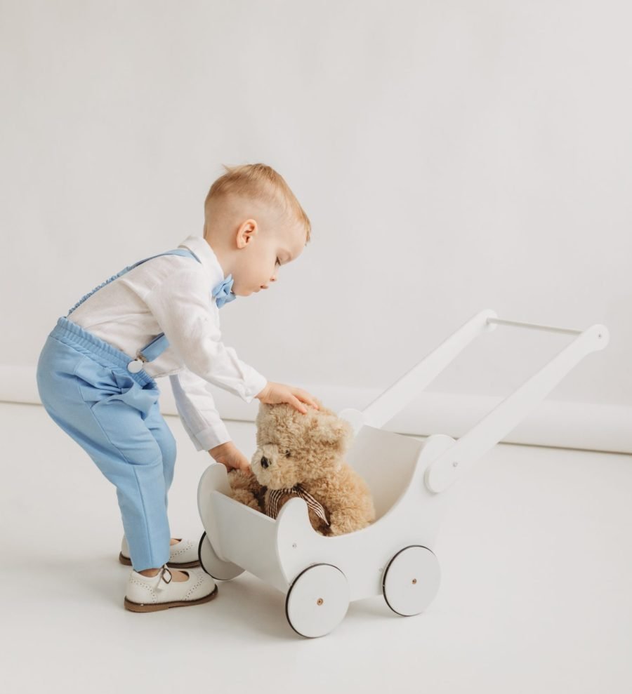 Blue festive suit with white shirt for boy - Image 4