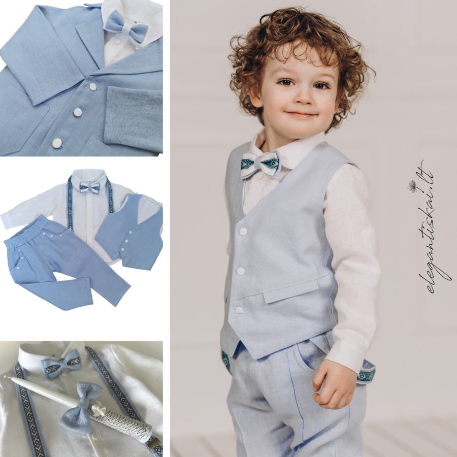 Occasional suit for boy with waistcoat, jacket (various colours)