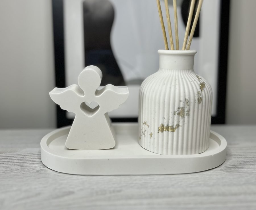 Handmade gift set: tray, vase and angel - Image 3