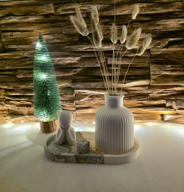 Gift set: tray, vase, incense holder and standing decoration