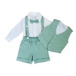 A linen suit for a boy with shorts and a waistcoat - Image 2