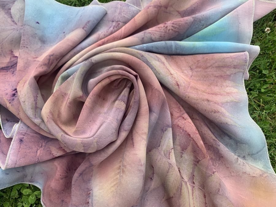 Pastel color scarf made of natural silk - Image 2