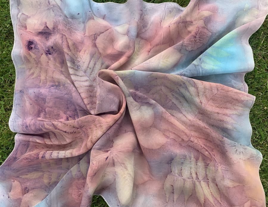 Pastel color scarf made of natural silk - Image 4