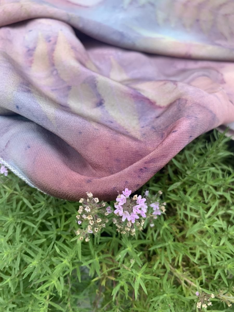 Pastel color scarf made of natural silk - Image 5