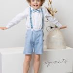 Christening clothes for a boy with shorts made of natural linen