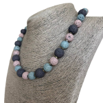Handmade necklace with coloured lava stones - Image 3