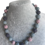 Handmade necklace with coloured lava stones - Image 2