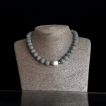 Handmade lava stone necklace (grey) - Image 3
