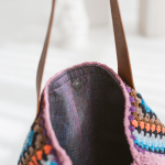 Handmade crochet handbag with leather handles "Mosaic" - Image 3