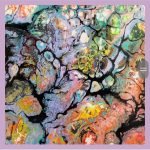 Colourful silk scarf with original drawing "Life" - Image 2