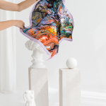 Colourful silk scarf with original drawing "Life" - Image 5