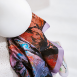 Colourful silk scarf with original drawing "Life" - Image 4