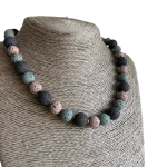 Handmade necklace with coloured lava stones - Image 4