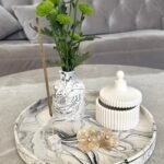 Handmade set: tray, vase, jar and incense holder