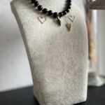 Black onyx necklace with hearts - Image 2