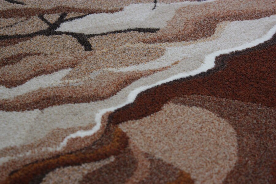 One-of-a-kind, hand-woven linen rug "Dune" - Image 4