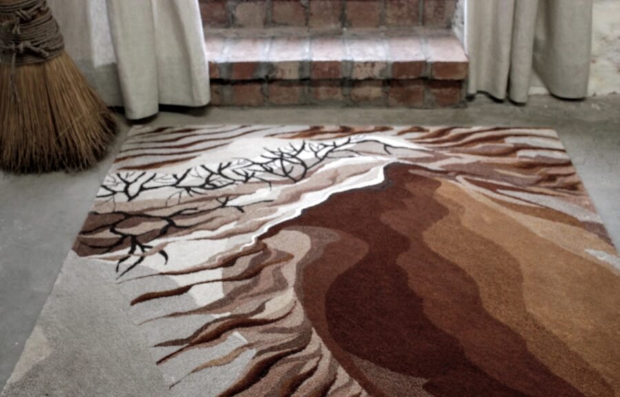 One-of-a-kind, hand-woven linen rug "Dune" - Image 6