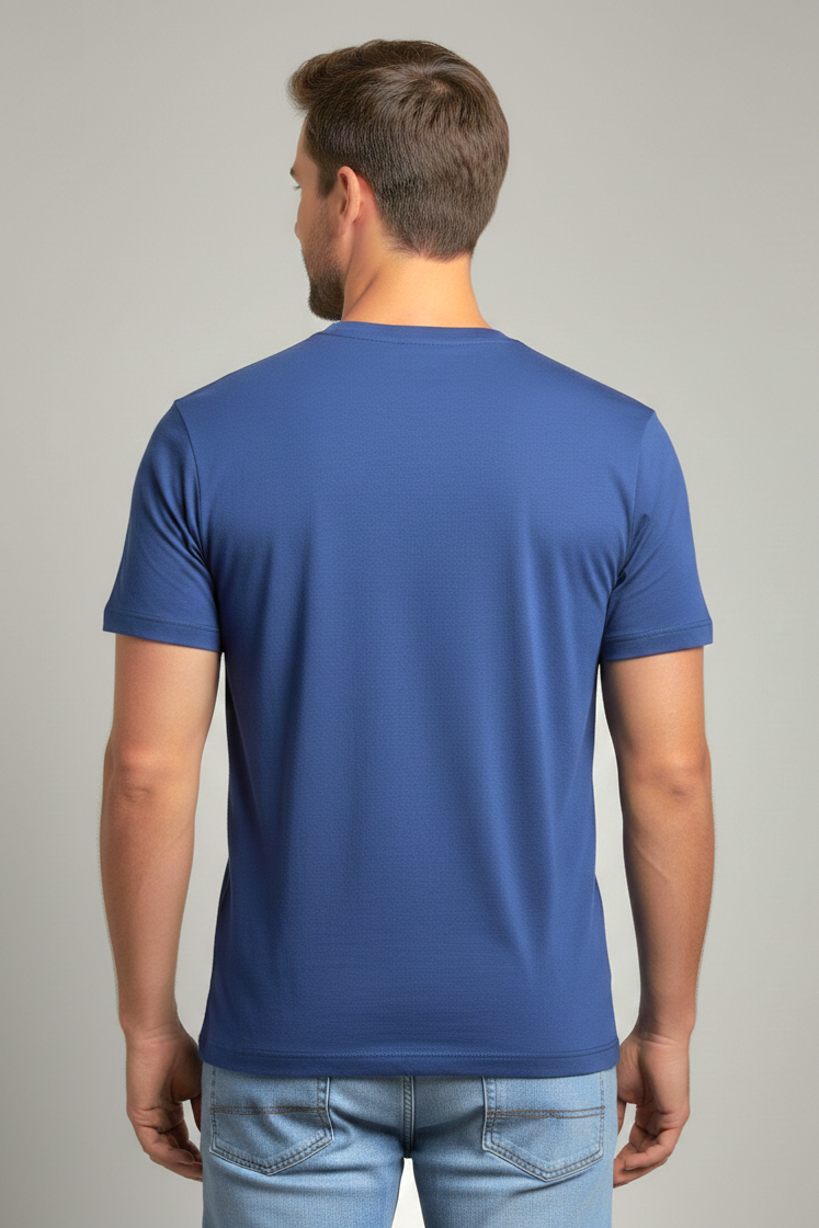 Merino wool men's t-shirt (blue) - Image 2