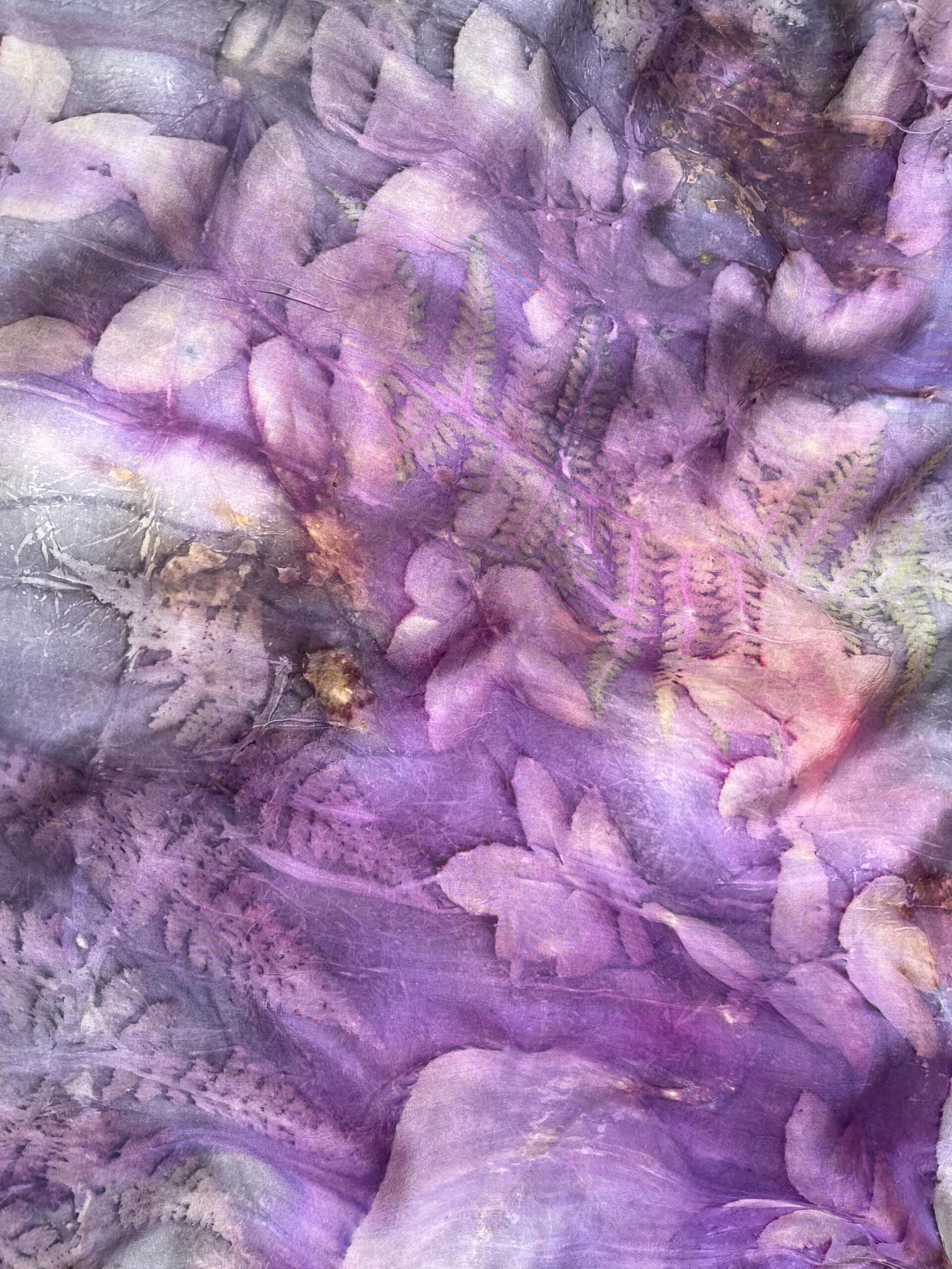 Silk scarf with plant prints "Unfaded time" (Kopija) - Image 2