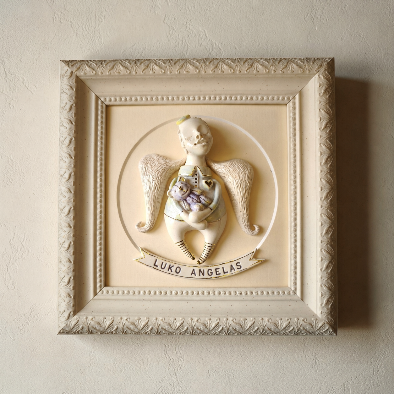 Handmade frame with angel boy and personal inscription (Kopija) (Kopija) (Kopija)