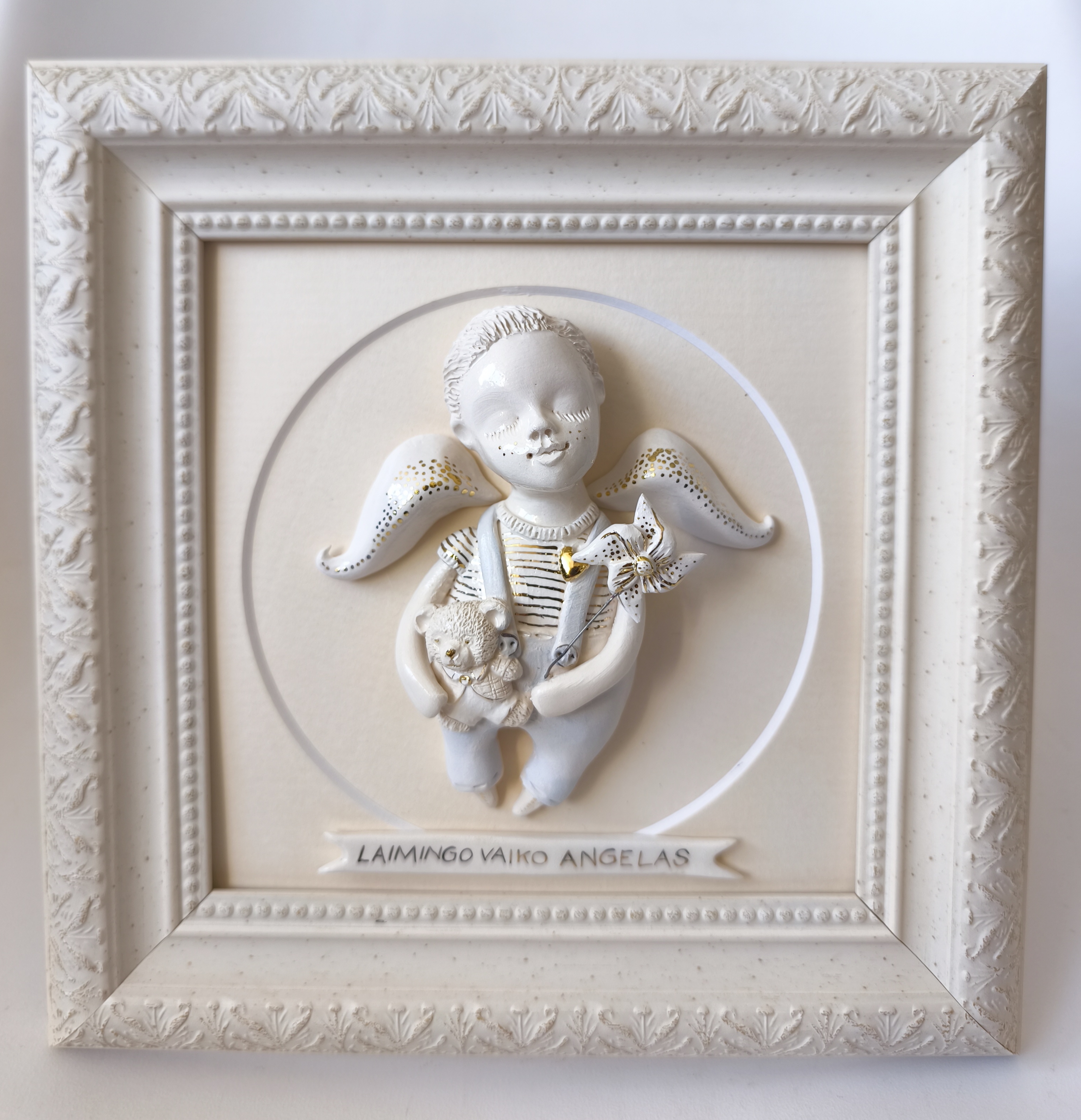 Handmade angel with strawberries in a frame (Kopija) (Kopija) - Image 3