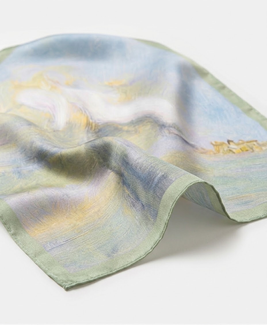 Natural silk scarf with original drawing (Kopija) (Kopija) - Image 5