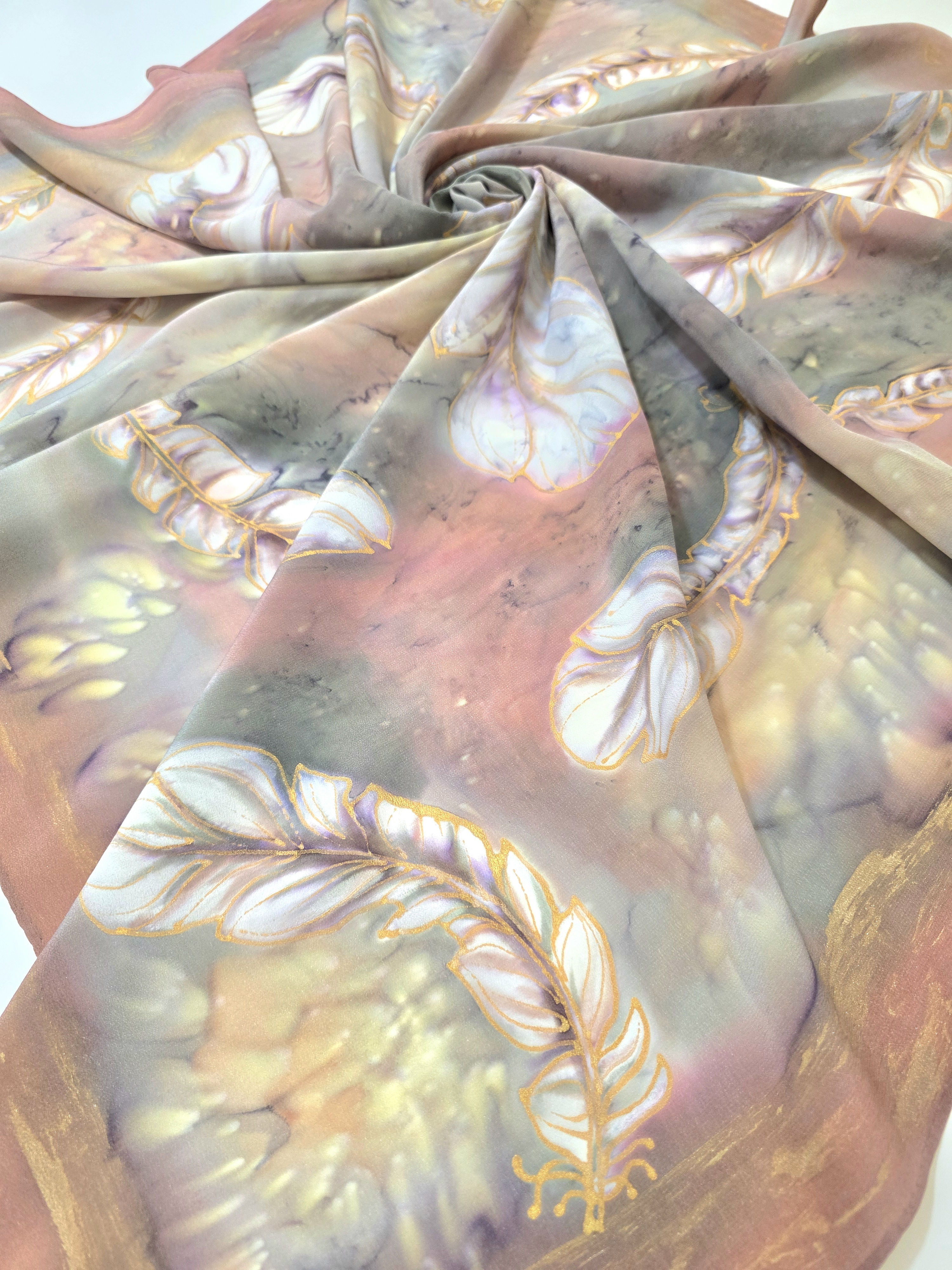 Painted natural silk country "Tenderness" (Kopija) - Image 2