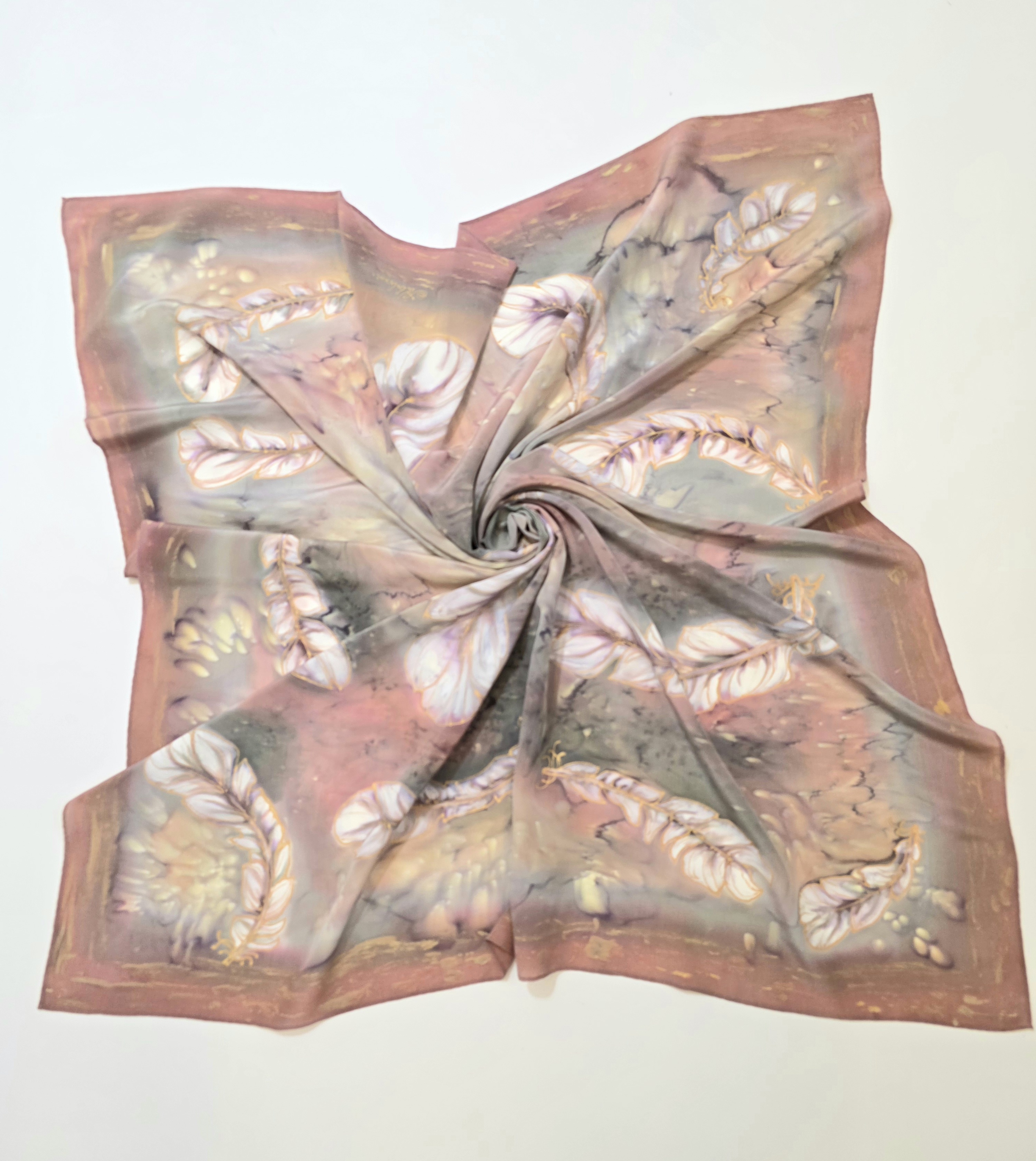 Painted natural silk country "Tenderness" (Kopija) - Image 3